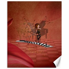 Cute Fairy Dancing On A Piano Canvas 16  x 20 