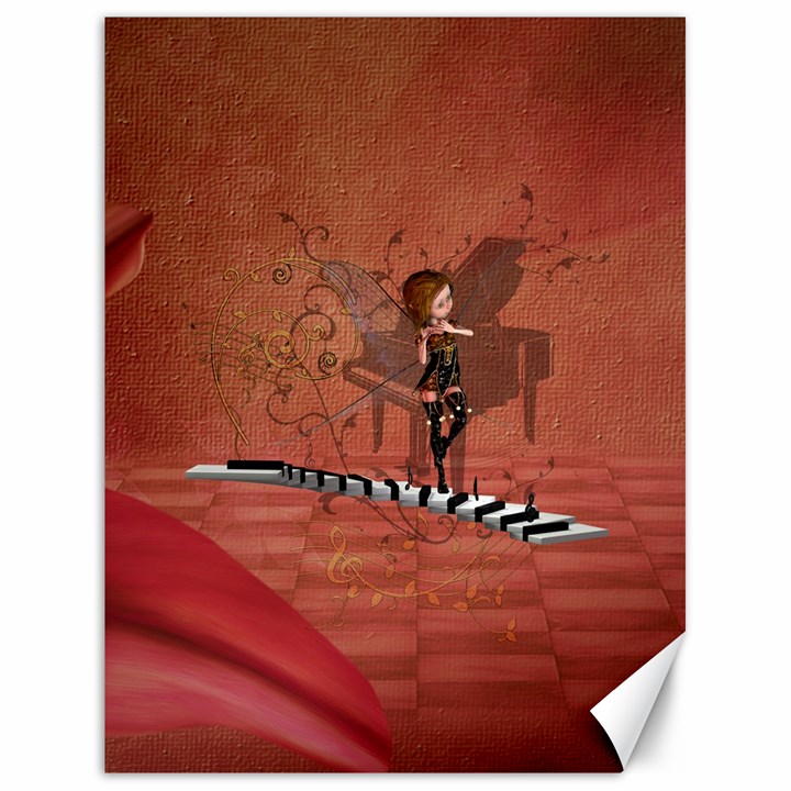 Cute Fairy Dancing On A Piano Canvas 18  x 24 