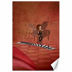 Cute Fairy Dancing On A Piano Canvas 20  X 30  by FantasyWorld7