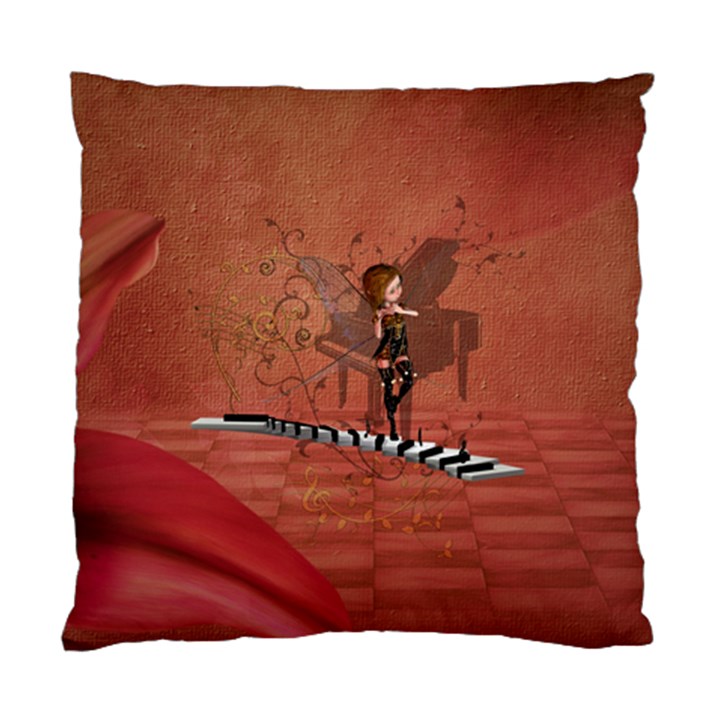 Cute Fairy Dancing On A Piano Standard Cushion Case (One Side)