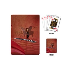 Cute Fairy Dancing On A Piano Playing Cards (Mini)