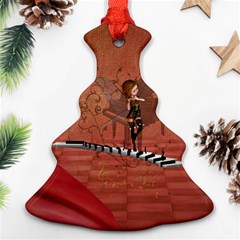 Cute Fairy Dancing On A Piano Ornament (Christmas Tree) 