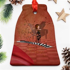 Cute Fairy Dancing On A Piano Ornament (bell) by FantasyWorld7