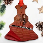 Cute Fairy Dancing On A Piano Christmas Tree Ornament (Two Sides) Front