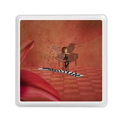 Cute Fairy Dancing On A Piano Memory Card Reader (square) by FantasyWorld7