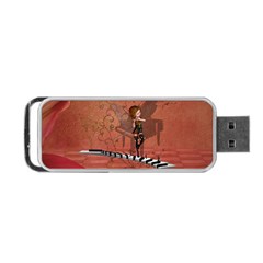 Cute Fairy Dancing On A Piano Portable USB Flash (One Side)