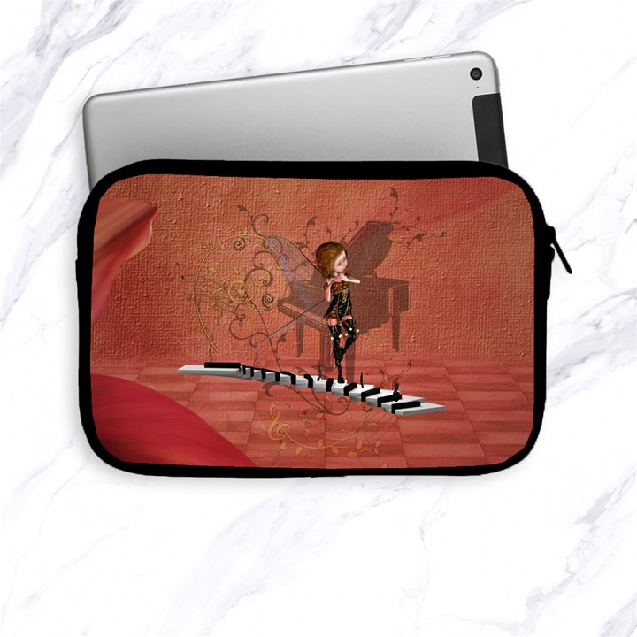 Cute Fairy Dancing On A Piano Apple iPad Mini Zipper Cases