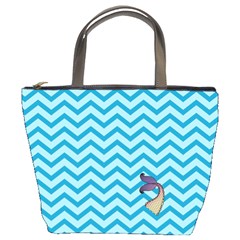 Chevron Mermaid Pattern Bucket Bag by emilyzragz