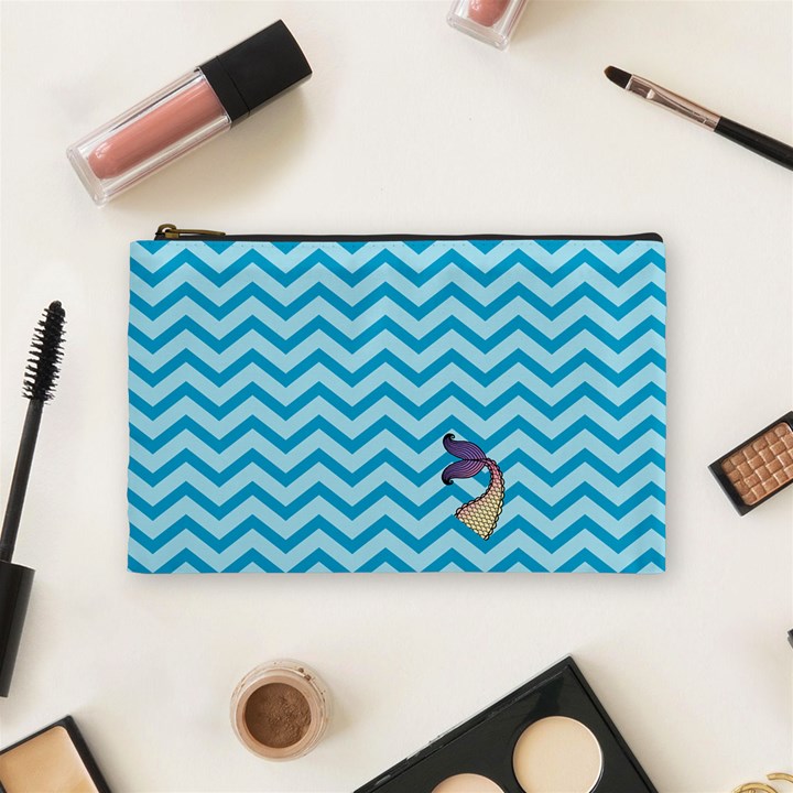 Chevron Mermaid Pattern Cosmetic Bag (Medium)