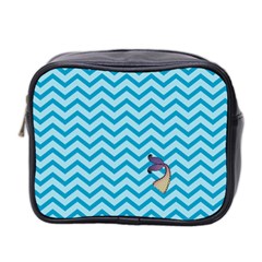 Chevron Mermaid Pattern Mini Toiletries Bag (two Sides) by emilyzragz