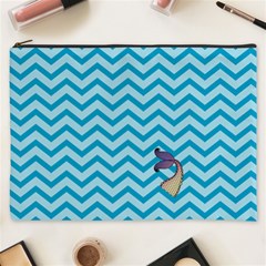 Chevron Mermaid Pattern Cosmetic Bag (xxxl) by emilyzragz