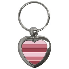 Striped Shapes Wide Stripes Horizontal Geometric Key Chains (Heart) 