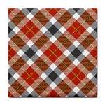 Smart Plaid Warm Colors Tile Coasters Front