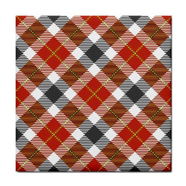 Smart Plaid Warm Colors Tile Coasters