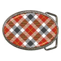 Smart Plaid Warm Colors Belt Buckles by ImpressiveMoments