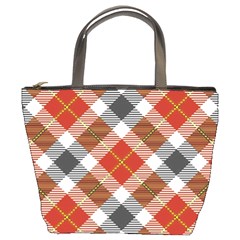 Smart Plaid Warm Colors Bucket Bag by ImpressiveMoments