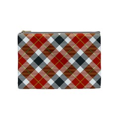 Smart Plaid Warm Colors Cosmetic Bag (medium) by ImpressiveMoments