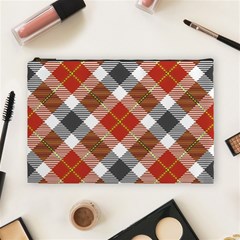 Smart Plaid Warm Colors Cosmetic Bag (large) by ImpressiveMoments