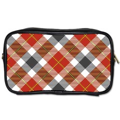 Smart Plaid Warm Colors Toiletries Bag (one Side) by ImpressiveMoments