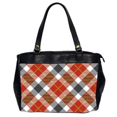 Smart Plaid Warm Colors Oversize Office Handbag (2 Sides) by ImpressiveMoments