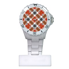 Smart Plaid Warm Colors Plastic Nurses Watch by ImpressiveMoments