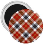 Smart Plaid Warm Colors 3  Magnets Front