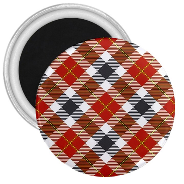 Smart Plaid Warm Colors 3  Magnets