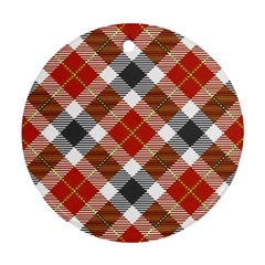 Smart Plaid Warm Colors Ornament (round) by ImpressiveMoments