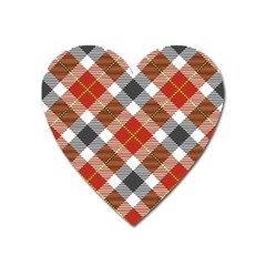 Smart Plaid Warm Colors Heart Magnet by ImpressiveMoments