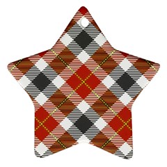 Smart Plaid Warm Colors Star Ornament (two Sides) by ImpressiveMoments