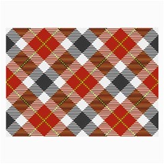 Smart Plaid Warm Colors Large Glasses Cloth (2-side) by ImpressiveMoments