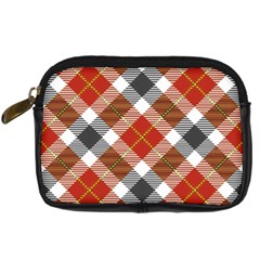 Smart Plaid Warm Colors Digital Camera Leather Case by ImpressiveMoments