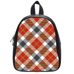 Smart Plaid Warm Colors School Bag (small) by ImpressiveMoments