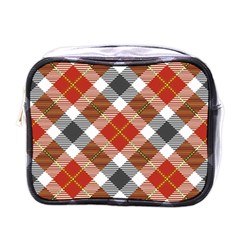 Smart Plaid Warm Colors Mini Toiletries Bag (one Side) by ImpressiveMoments