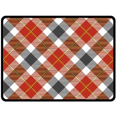 Smart Plaid Warm Colors Fleece Blanket (large)  by ImpressiveMoments