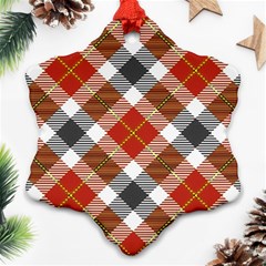 Smart Plaid Warm Colors Ornament (snowflake) by ImpressiveMoments