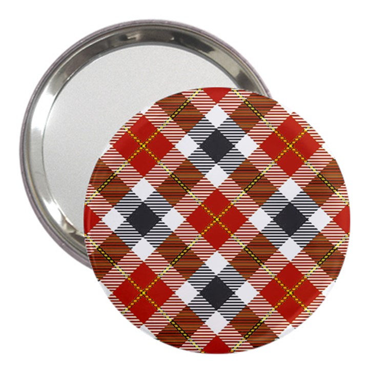 Smart Plaid Warm Colors 3  Handbag Mirrors