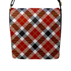 Smart Plaid Warm Colors Flap Closure Messenger Bag (l) by ImpressiveMoments