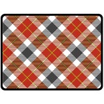 Smart Plaid Warm Colors Double Sided Fleece Blanket (Large)  80 x60  Blanket Front