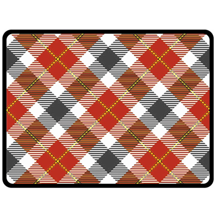 Smart Plaid Warm Colors Double Sided Fleece Blanket (Large) 