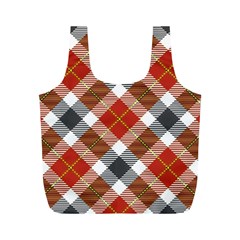 Smart Plaid Warm Colors Full Print Recycle Bag (m) by ImpressiveMoments