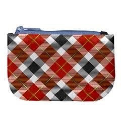 Smart Plaid Warm Colors Large Coin Purse by ImpressiveMoments