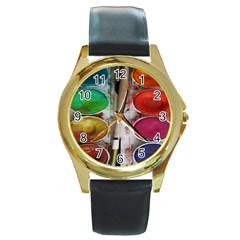 Paint Box Round Gold Metal Watch