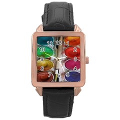 Paint Box Rose Gold Leather Watch 