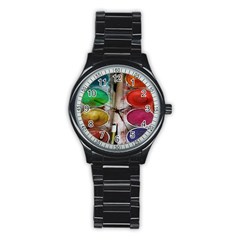 Paint Box Stainless Steel Round Watch