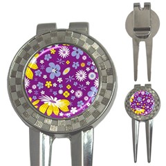 Floral Flowers 3-in-1 Golf Divots