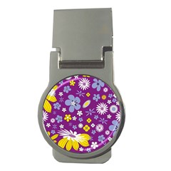 Floral Flowers Money Clips (Round) 