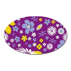 Floral Flowers Oval Magnet