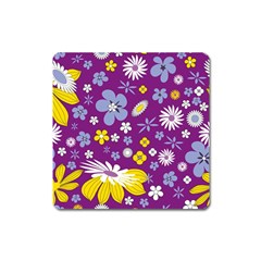 Floral Flowers Square Magnet