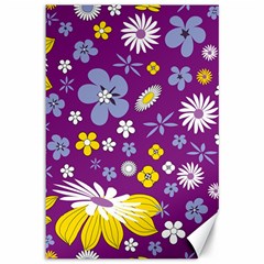 Floral Flowers Canvas 12  x 18 